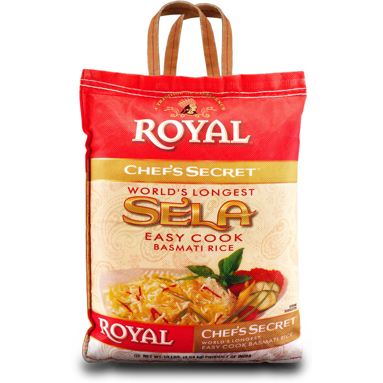 Case of 1 - Royal Chefs Secret Sella Parboiled Basmati Rice - 10 Lb