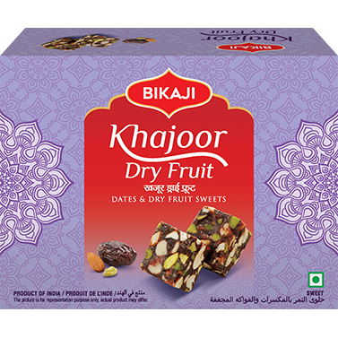 Case of 20 - Bikaji Khajoor Dry Fruit Burfee - 250 Gm (8.8 Oz)