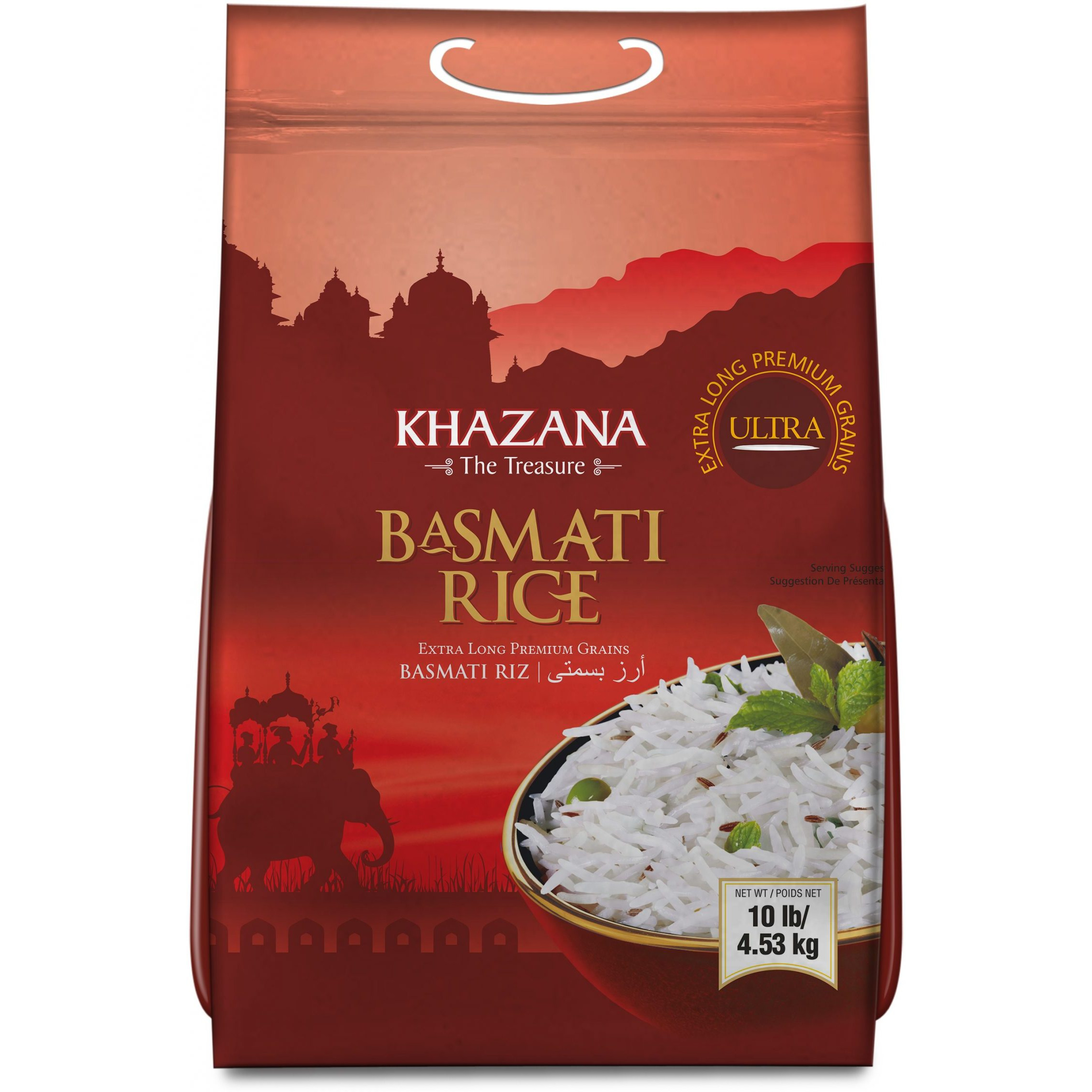 Khazana Ultra Basmati Rice Red Bag - 10 Lb (4.5 Kg)