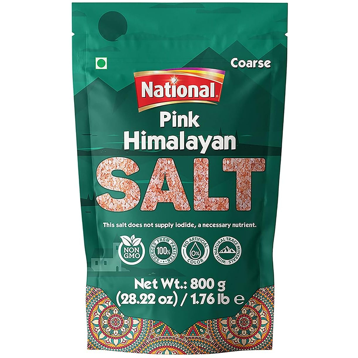 Case of 12 - National Himalayan Pink Salt Coarse - 800 Gm (1.76 Lb)