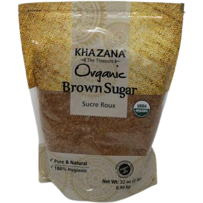 Case of 16 - Khazana Organic Brown Sugar - 2 Lb (908 Gm)