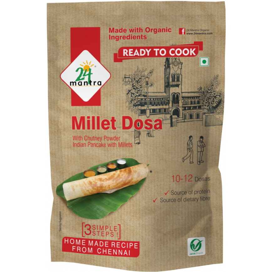 24 Mantra Organic Millet Dosa  With Chutney Powder - 216 Gm (7.62 Oz)