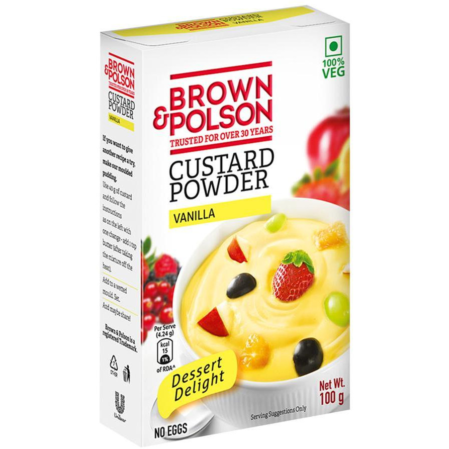 Brown & Polson Custard Powder Vanilla - 100 Gm (3.5 Oz)