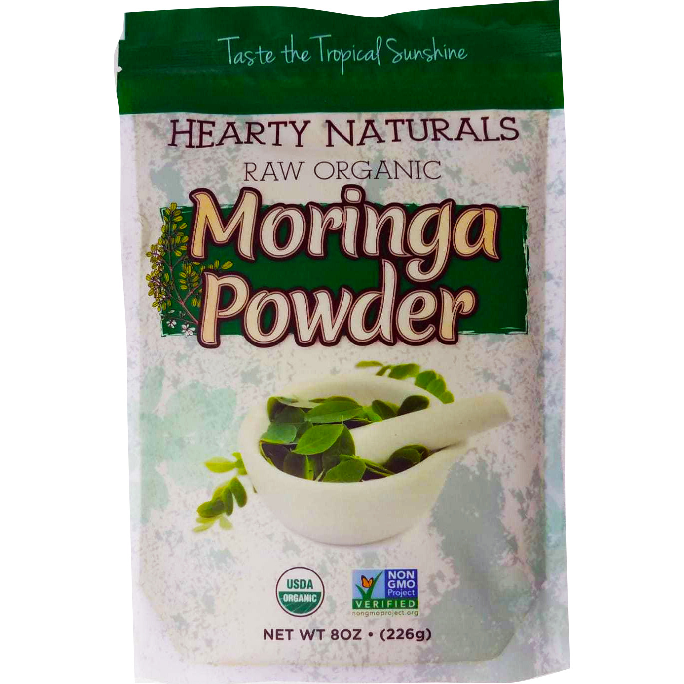 Hearty Naturals Organic Moringa Powder - 8 Oz (226 Gm)