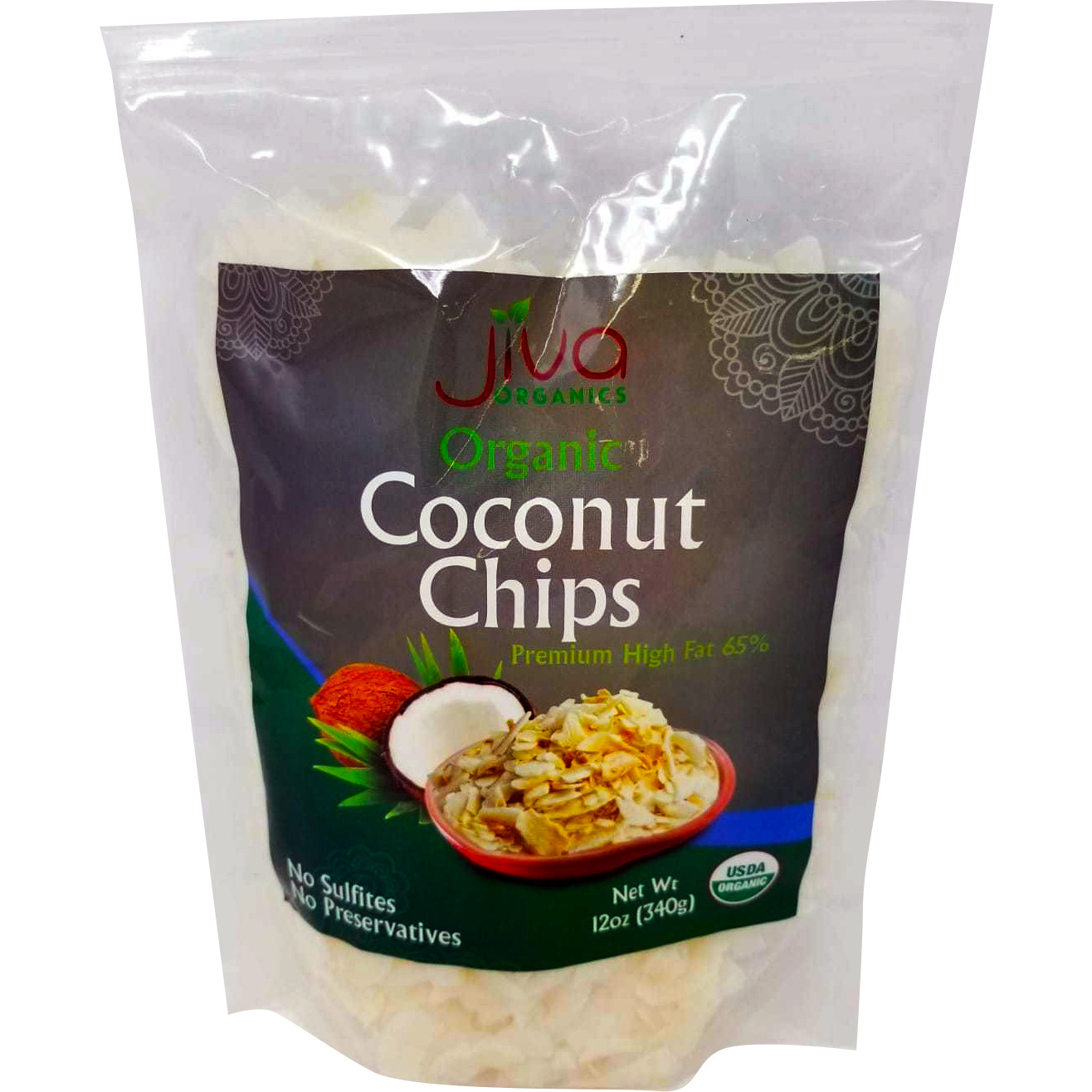 Jiva Organics Organic Coconut Chips - 340 Gm (12 Oz)