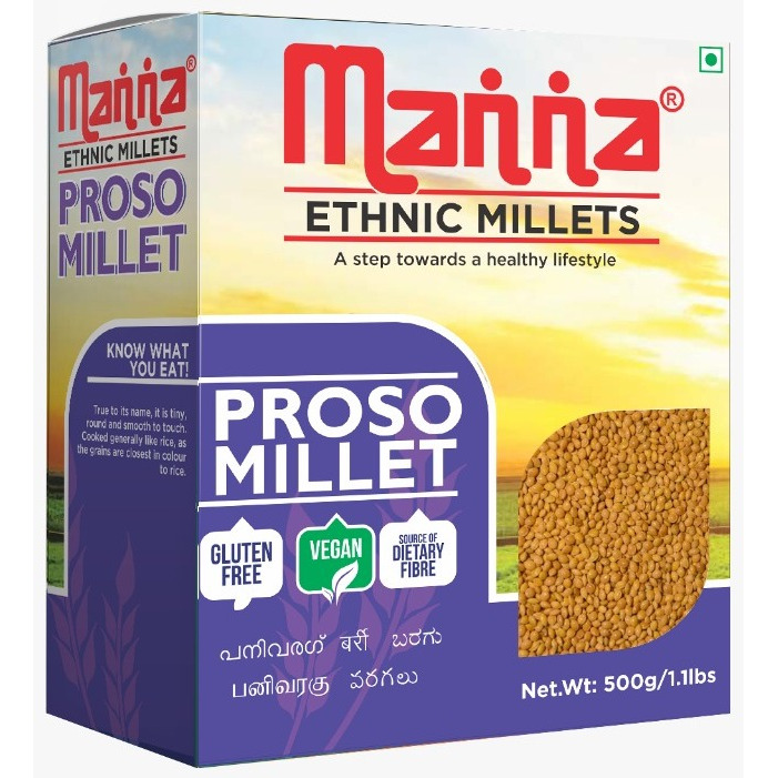 Manna Pearled Unpolished Ethnic Millets Proso Millet - 500 Gm (1.1 Lb) [50% Off]