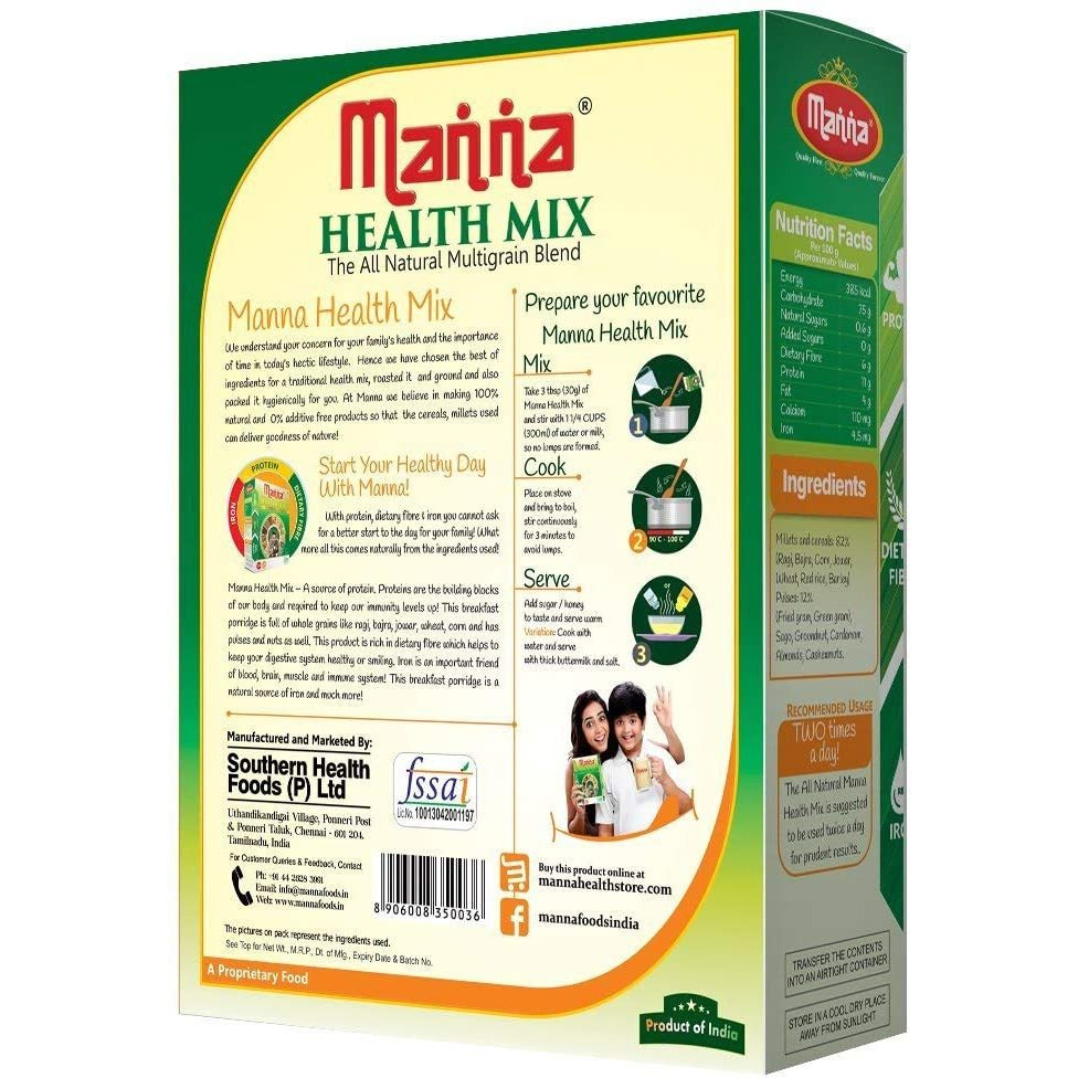 500 Gm Get Free Vadilal Badam Drink Manna Health Mix Nut And Grain Mix 
