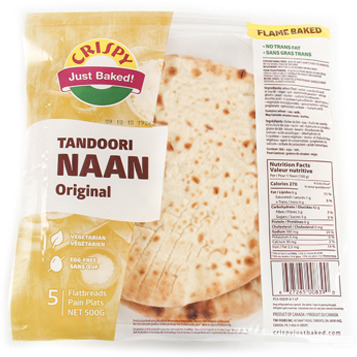 Crispy Tandoori Naan Original (5 Pc) - 500 Gm (1.1 Lb)