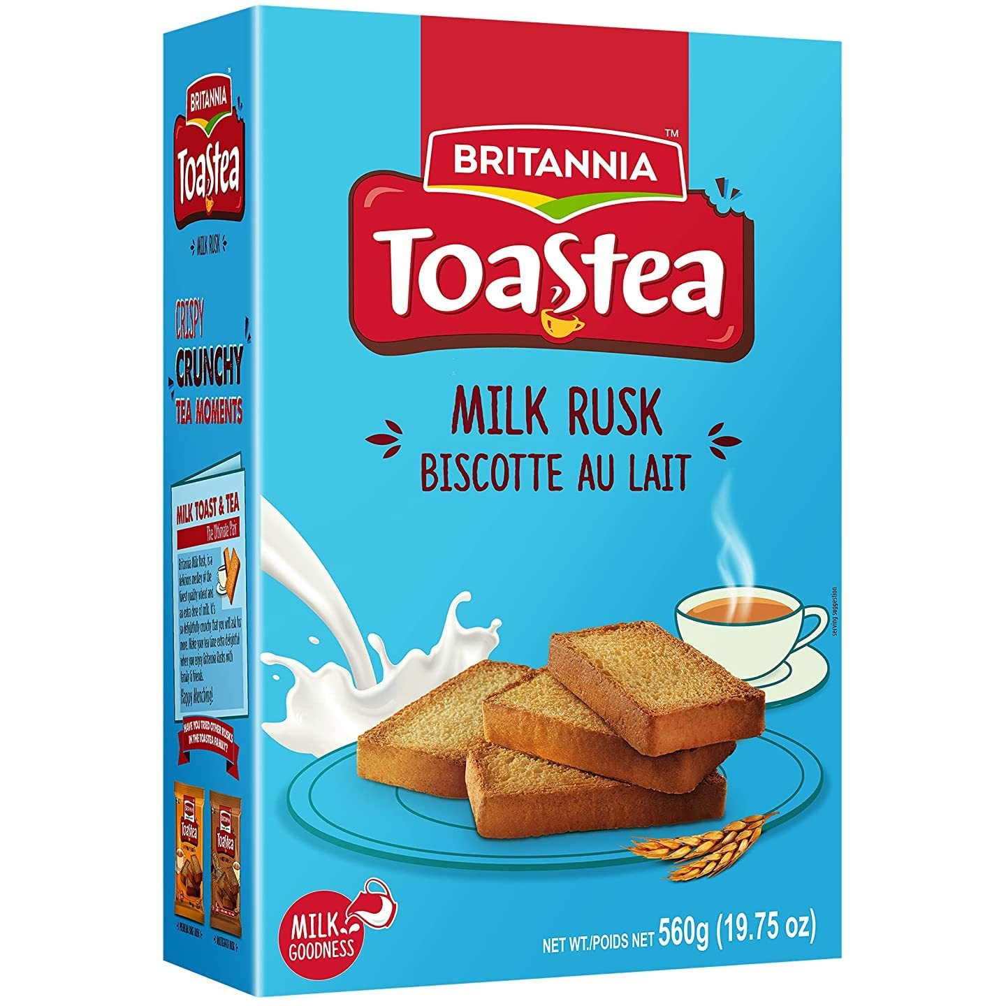 Case of 12 - Britannia Toastea Milk Rusk - 560 Gm (19.75 Oz)