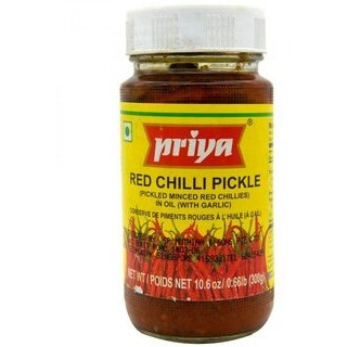 Priya Red Chilli Pickle With Garlic - 300 Gm (10.58 Oz)