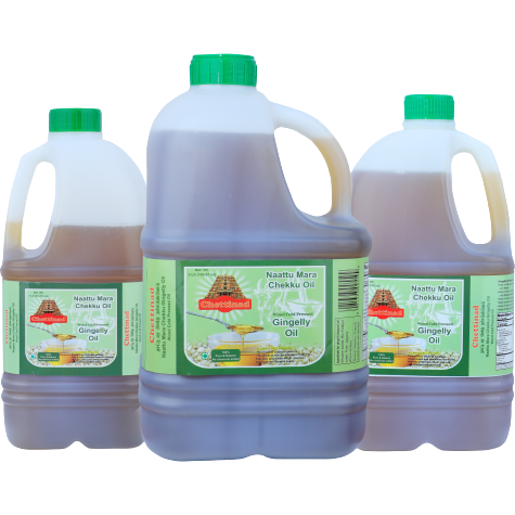 Chettinad Naattu Mara Chekku Oil Wood Cold Pressed Gingelly Oil - 1 L (33.8 Fl Oz) [FS]