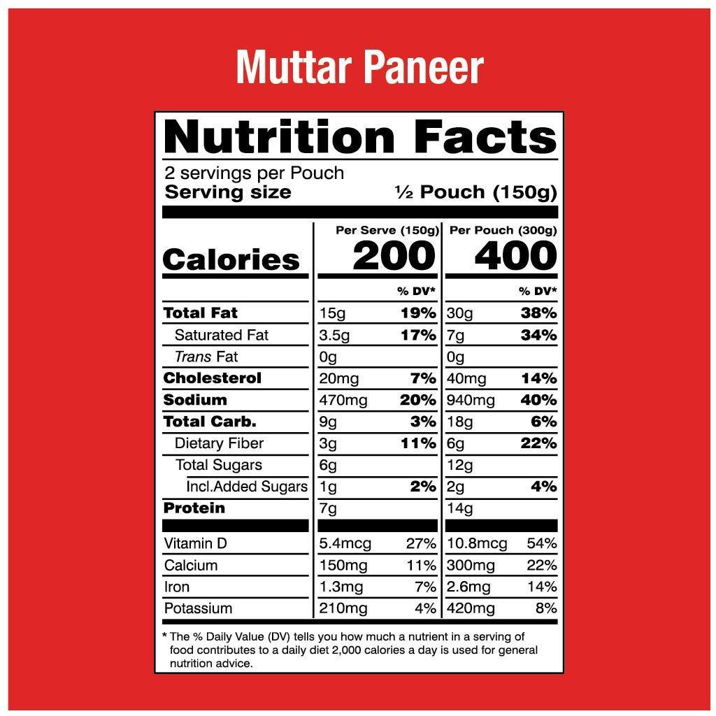 MTR Ready To Eat Muttar Paneer - 300 Gm (10.58 Oz)