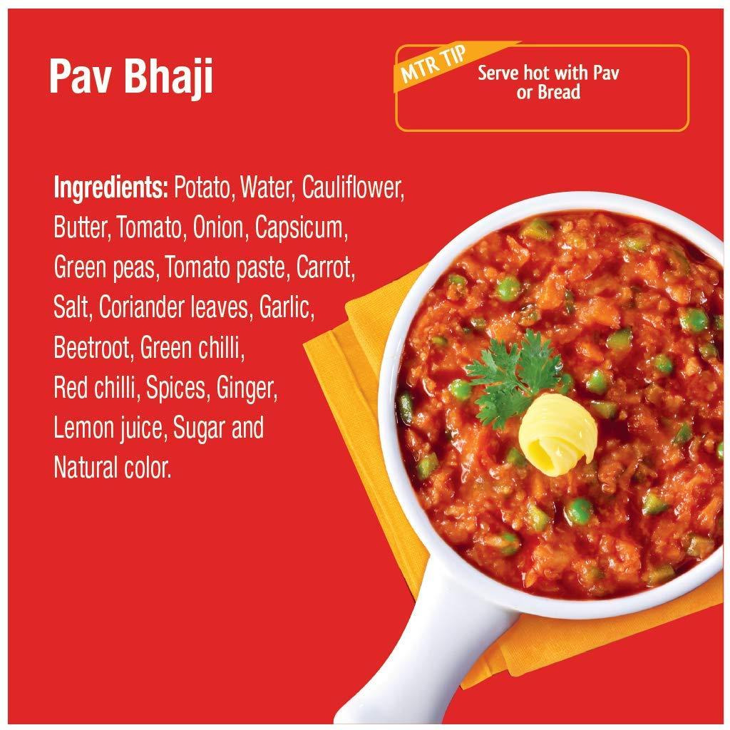 MTR Ready To Eat Pav Bhaji - 300 Gm (10.5 Oz)