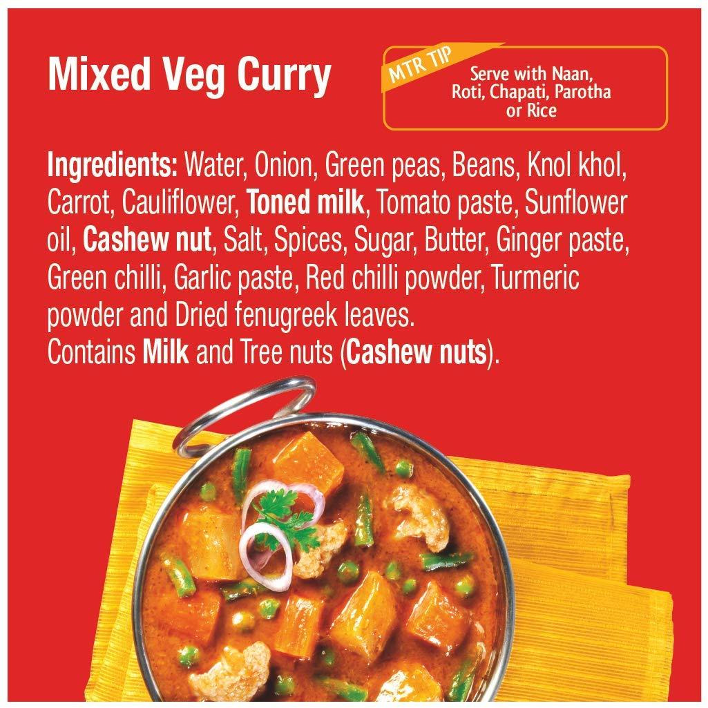 MTR Ready To Eat Mixed Veg Curry - 300 Gm (10.58 Oz)