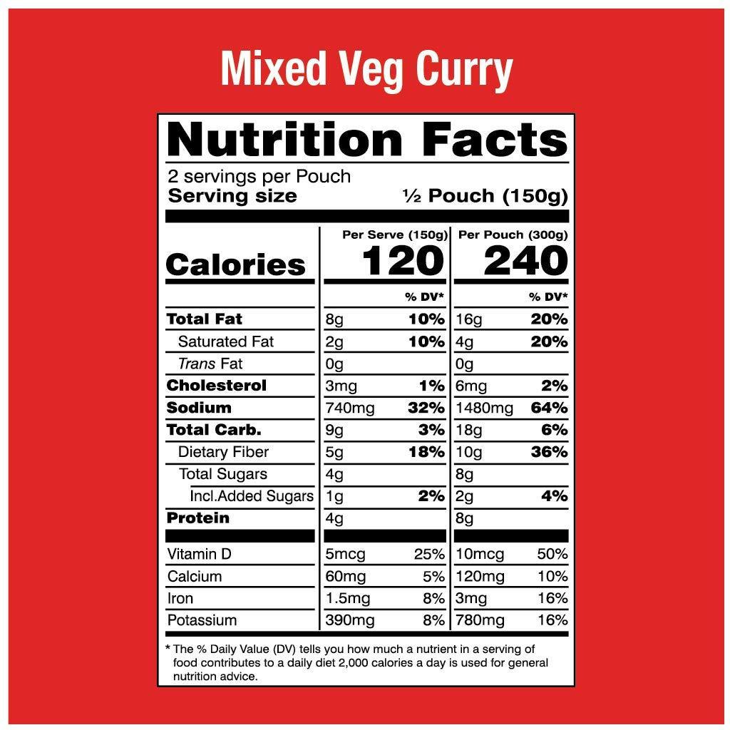 MTR Ready To Eat Mixed Veg Curry - 300 Gm (10.58 Oz)