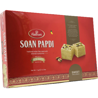 Case of 10 - Haldiram's Soan Papdi Made With Desi Ghee - 1 Kg (2.2 Lb)