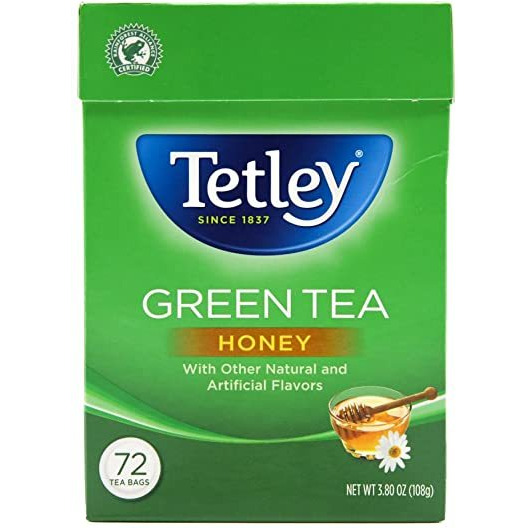 Case of 12 - Tetley Green Tea Honey 72 Bags - 3.80 Oz (108 Gm)