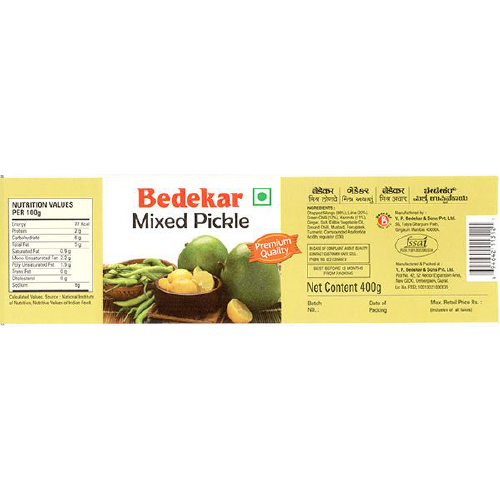 Bedekar Mixed Pickle - 400 Gm (14 Oz)