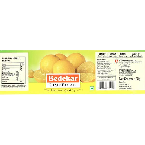 Bedekar Sweet Lime Pickle - 400 Gm (14 Oz)