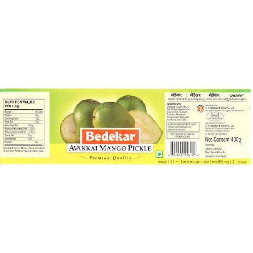 Bedekar Avakkai Mango Pickle - 400 Gm (14 Oz)