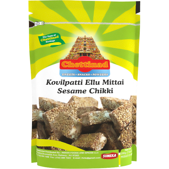 Chettinad Kovilpatti Ellu Mittai Sesame Chikki - 200 Gm (7.05 Oz)