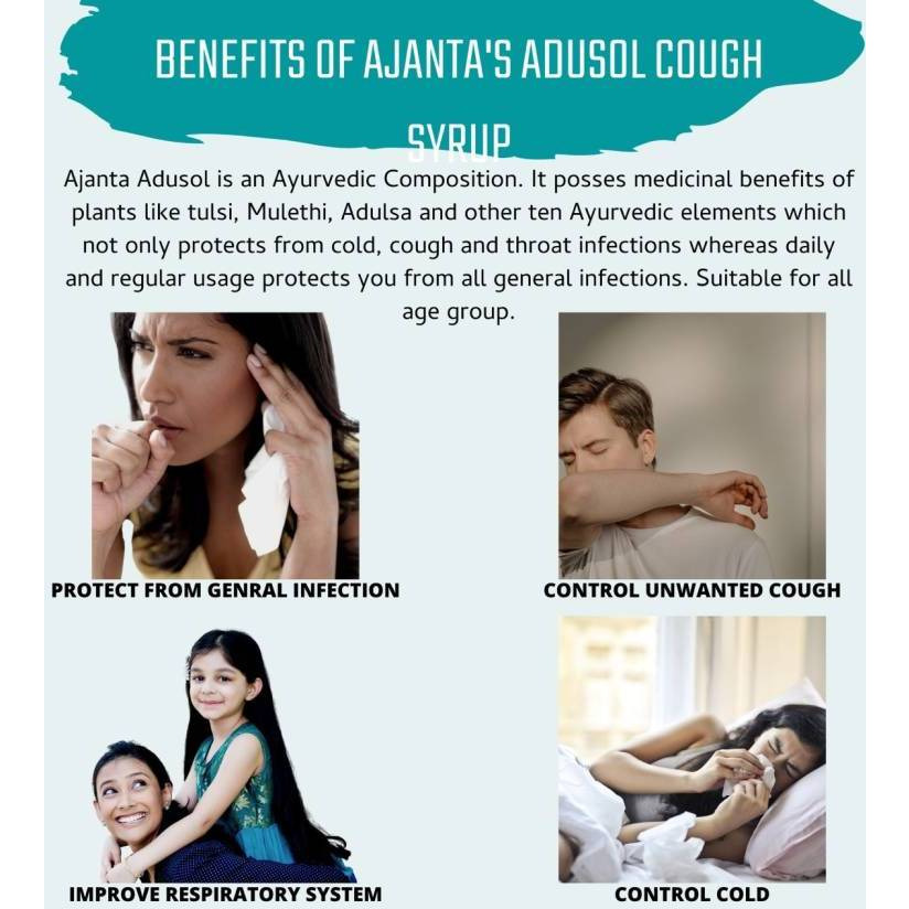 Ajanta's Ayurvedic Adusol With Tulsi - 100 Ml (3.4 Fl Oz)