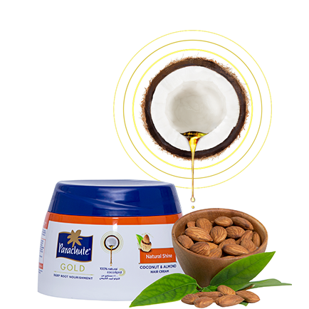 Parachute Gold Natural Shine Hair Coconut & Almond Hair Cream - 140 Ml (4.73 Fl Oz) [50% Off]
