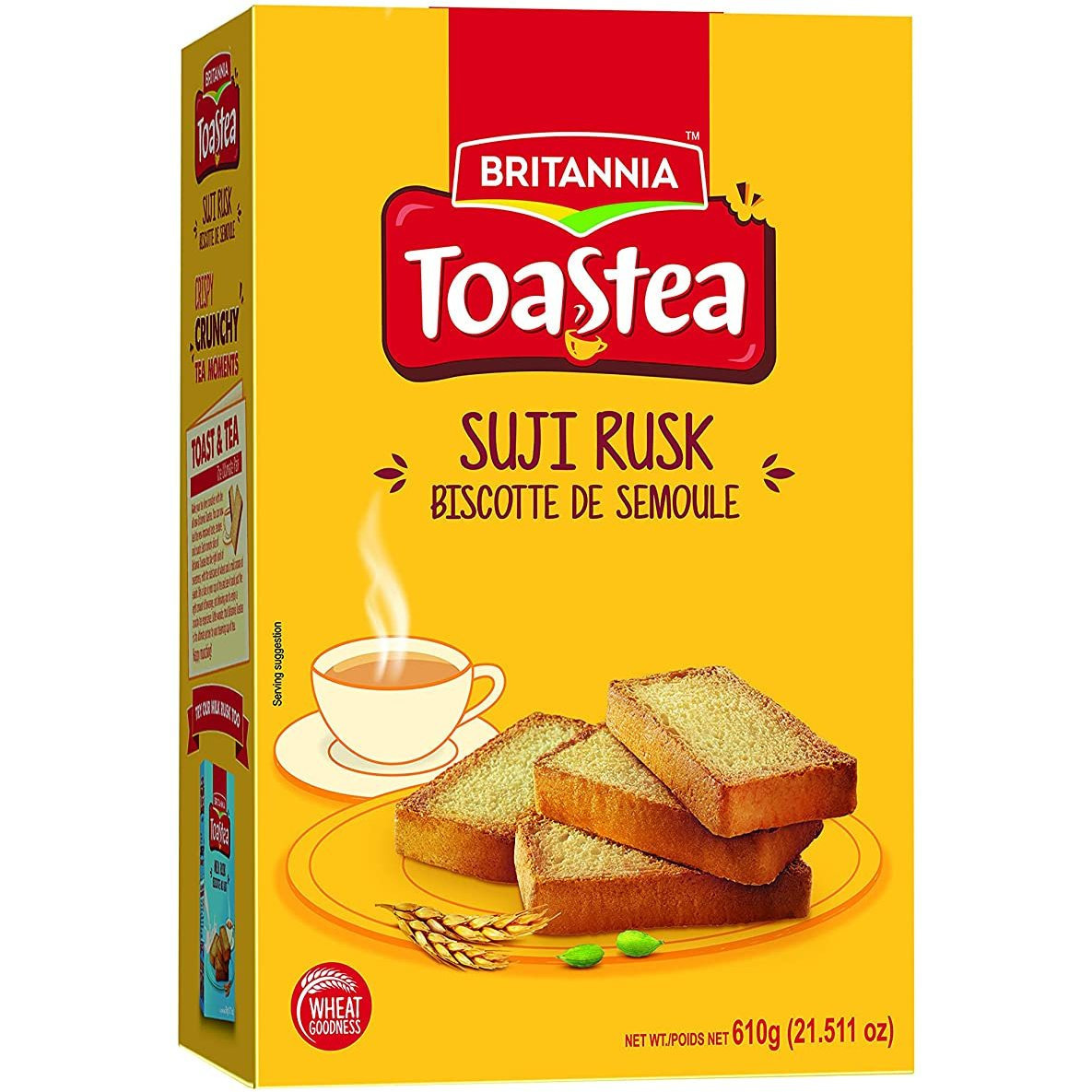 Case of 12 - Britannia Toastea Suji Rusk - 610 Gm (21.51 Oz)