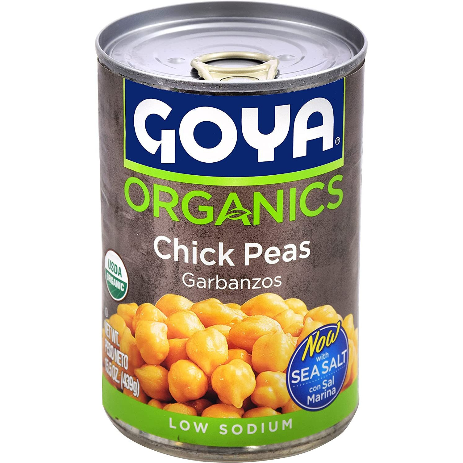 Case of 24 - Goya Organics Chick Peas - 15.5 Oz (439 Gm)