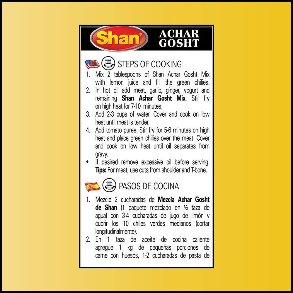 Shan Achar Gosht Recipe Seasoning Mix - 50 Gm (1.76 Oz)