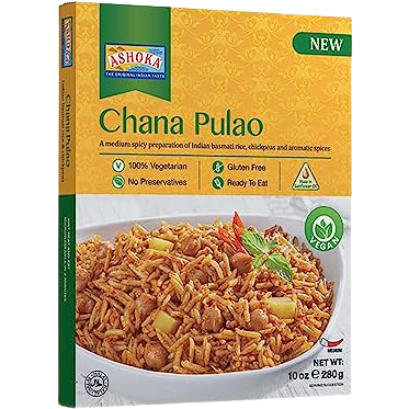 Case of 20 - Ashoka Chana Pulao Vegan Ready To Eat - 10 Oz (280 Gm)