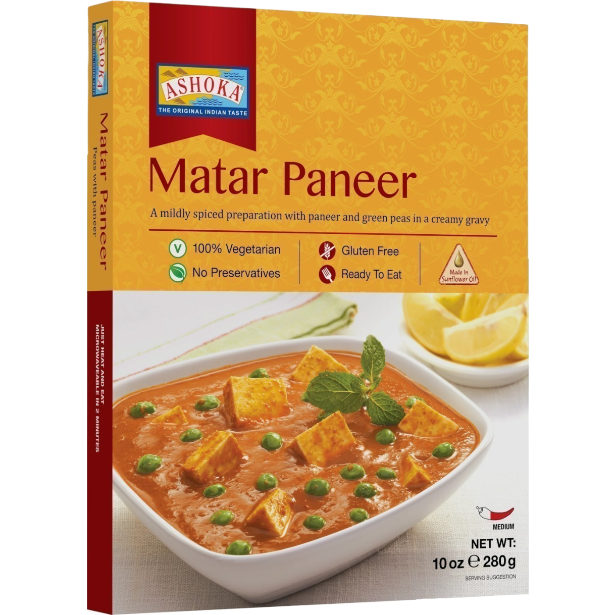 Ashoka Matar Paneer Ready To Eat - 10 Oz (280 Gm)