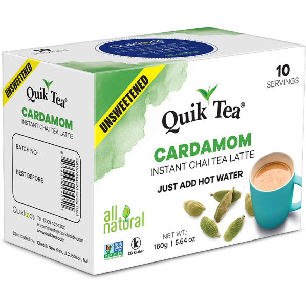 Quik Tea Cardamom Instant Chai Latte Unsweetened - 160 Gm (5.64 Oz)