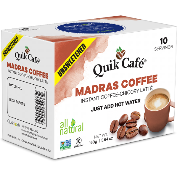 Quik Cafe Madras Coffee Unsweetened - 160 Gm (5.64 Oz)
