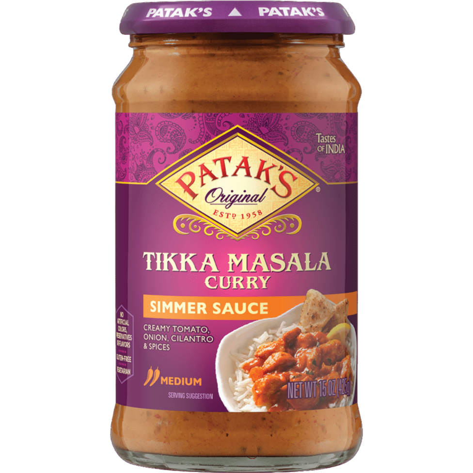 Patak's Tikka Masala Curry Simmer Sauce Medium - 15 Oz (425 Gm)