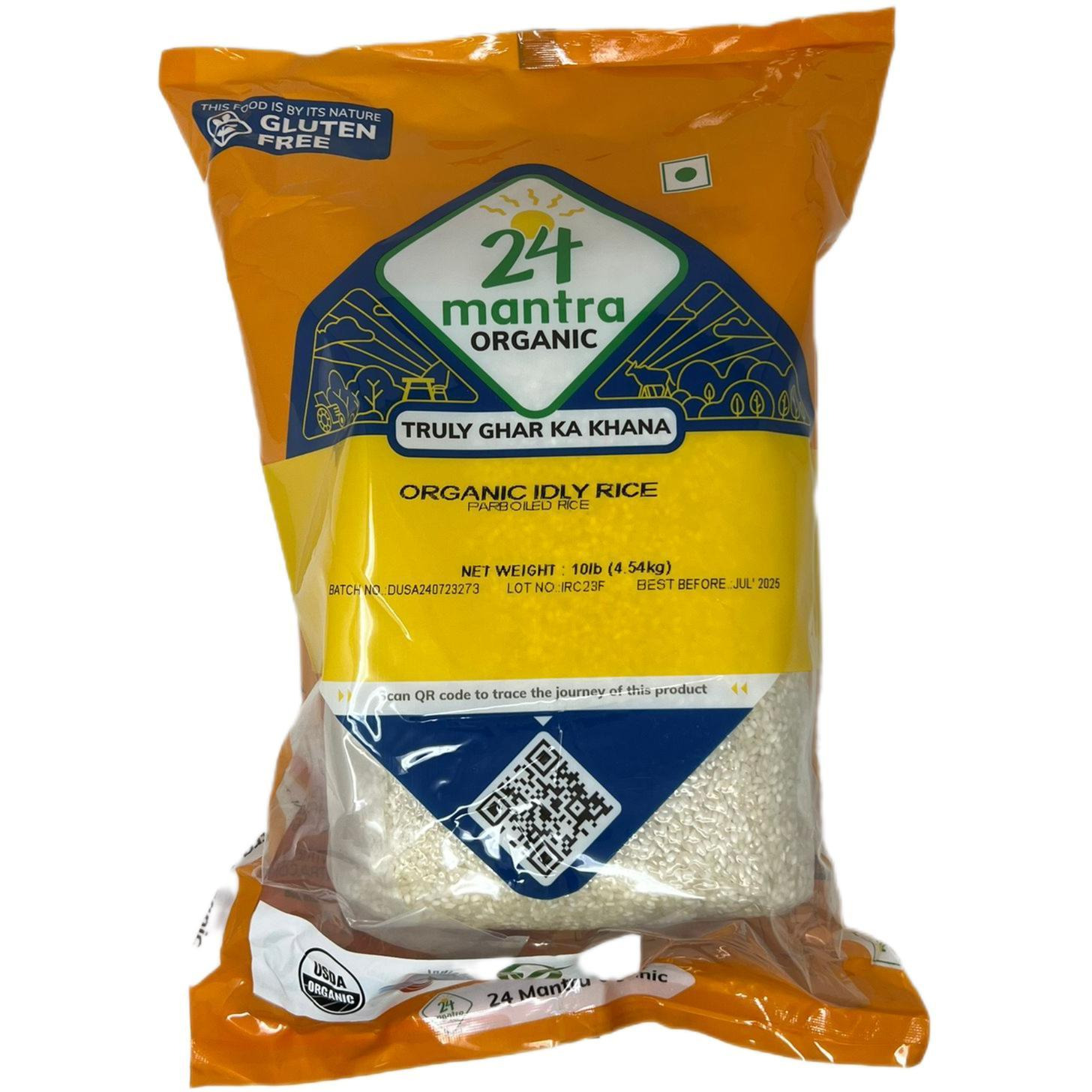 Case of 4 - 24 Mantra Organic Idly Rice Parboiled - 10 Lb (4.5 Kg)