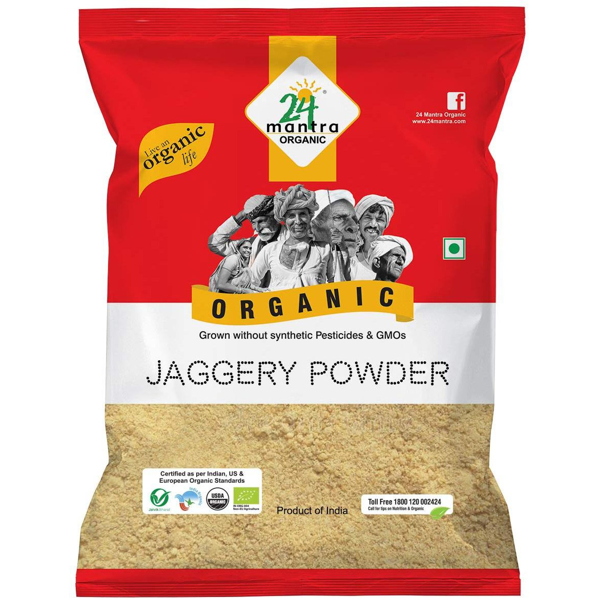 24 Mantra Organic Jaggery Powder - 1 Lb (454 Gm) [50% Off]