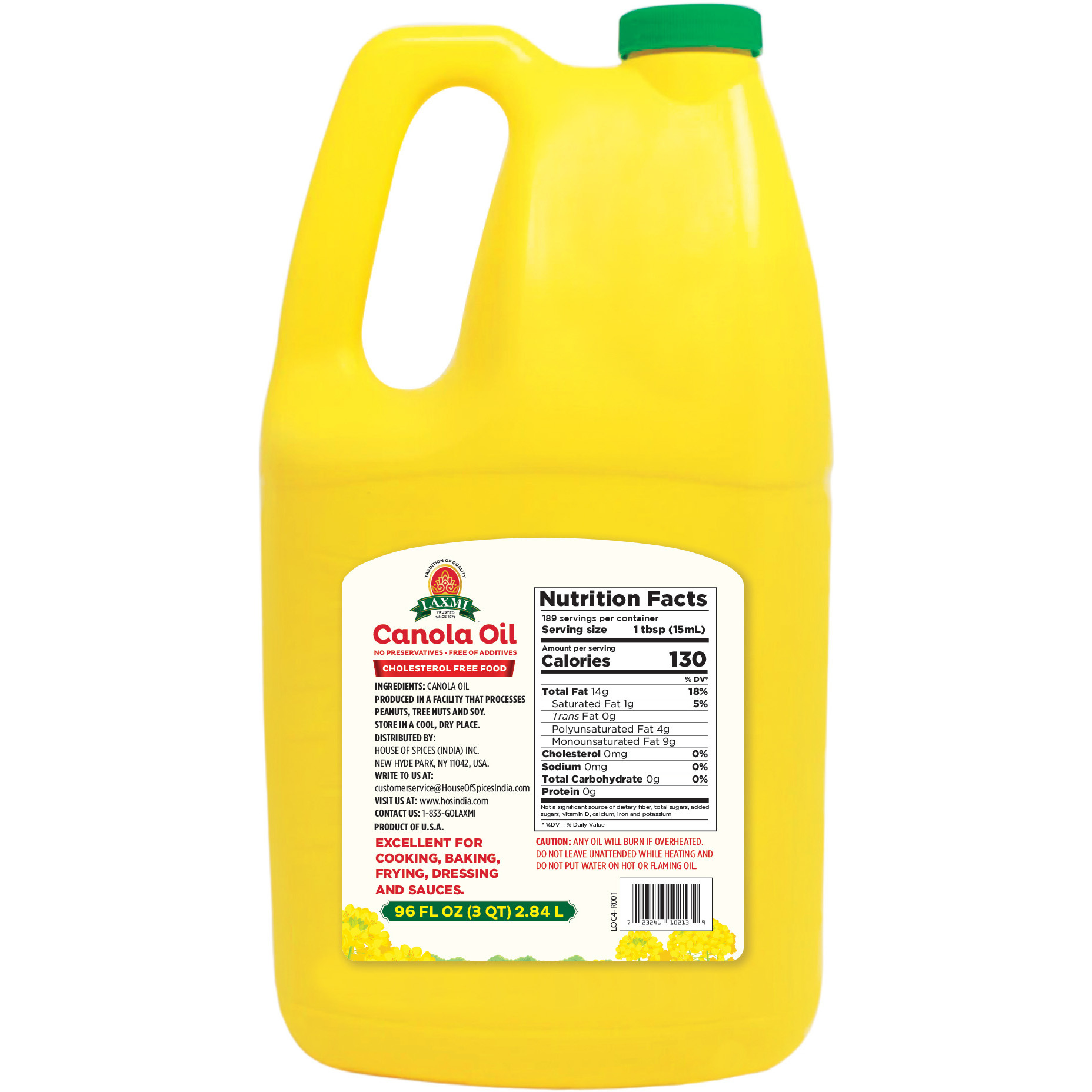 Laxmi Canola Oil - 96 Fl Oz (2.84 L)