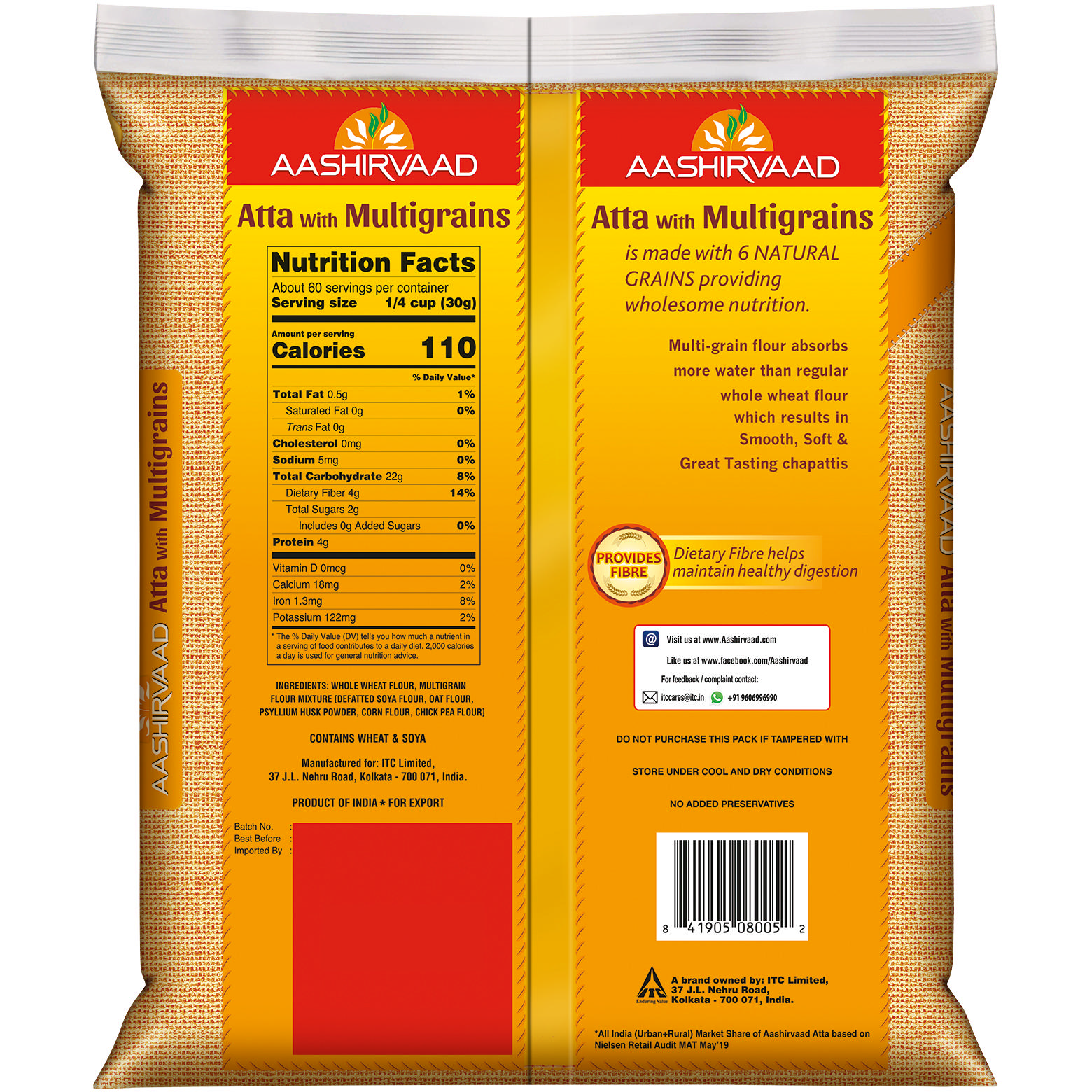 Aashirvaad Atta Multigrains - 4 Lb (1.8 Kg)