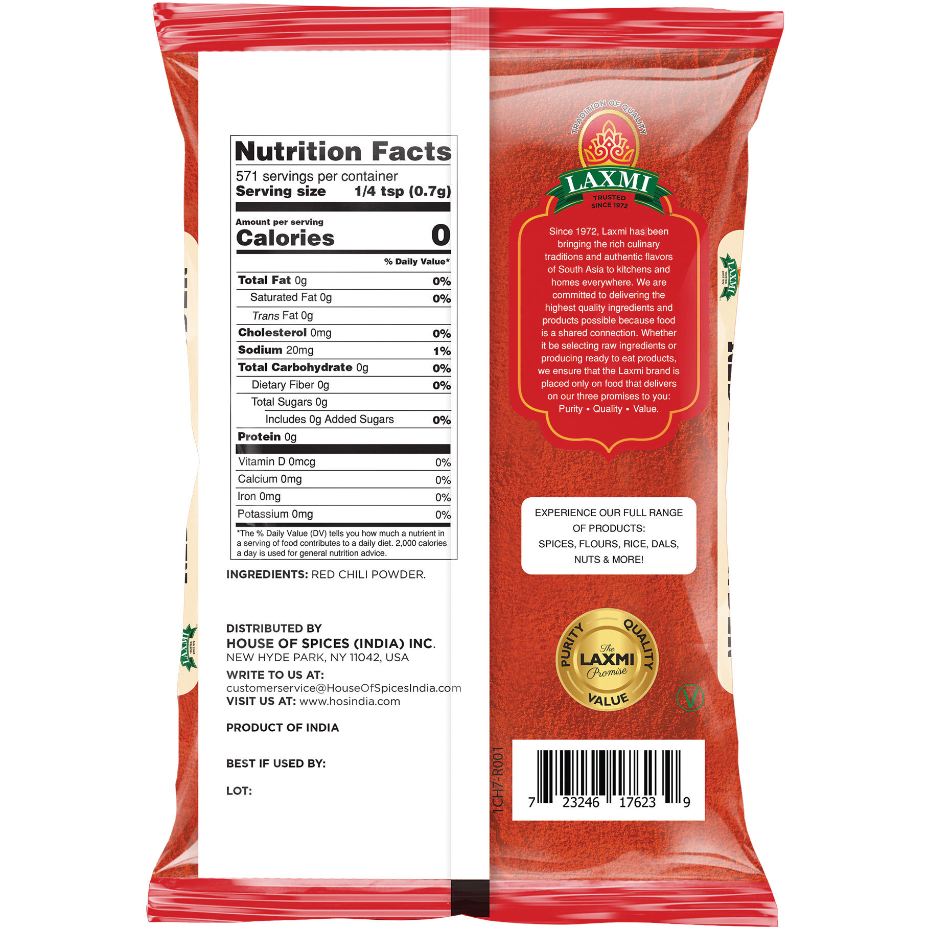 Laxmi Red Chilli Powder - 14 Oz (400 Gm)