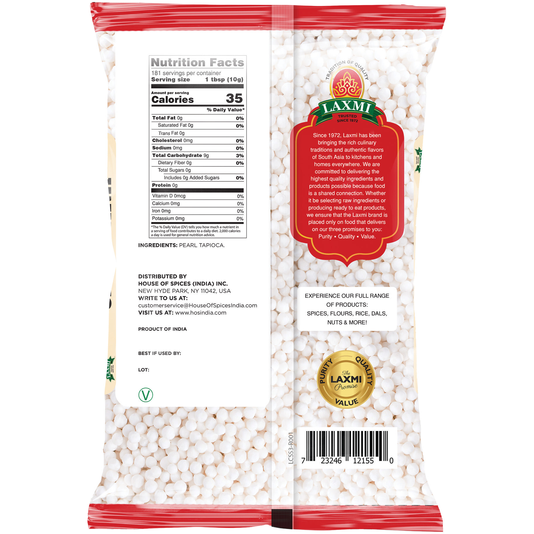 Laxmi Sabudana - 4 Lb (1.81 Kg)