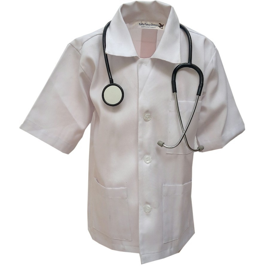 KFD Docter Fancy Dress For Kids,Our Helper Costume for Annual Function/Theme Party/Competition/Stage Shows Dress