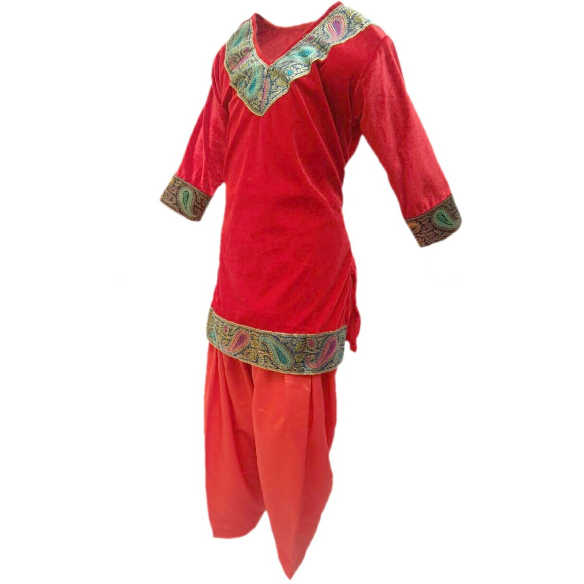 KFD Kashmiri Girl fancy dress for kids,Indian State Traditional Wear Costume for Annual function/Theme party/Competition/Stage Shows/Birthday Party Dress