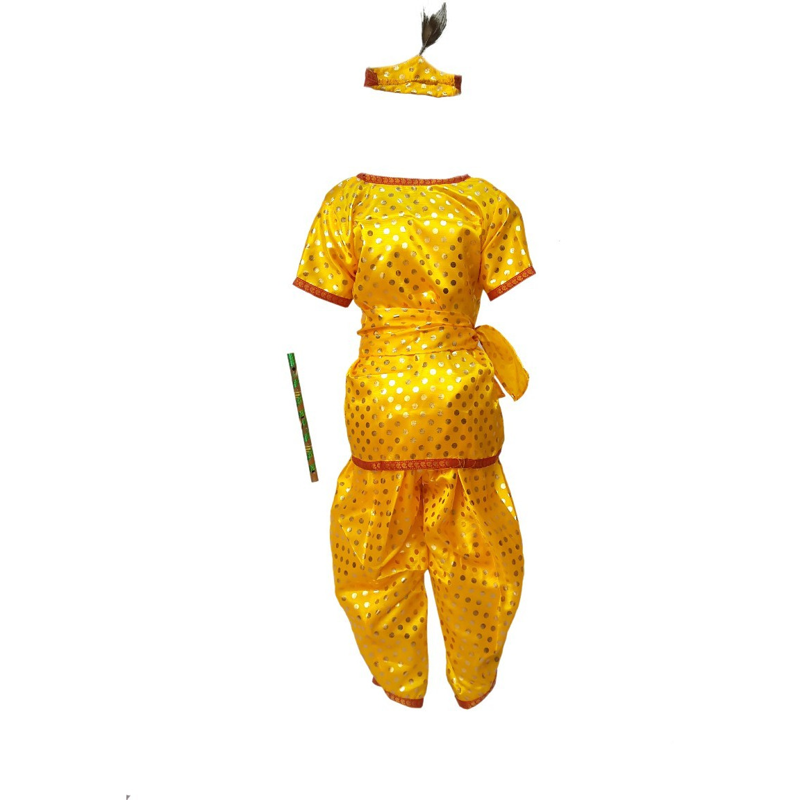 KFD Krishna fancy dress for kids,Krishnaleela/Janmashtami/Kanha/Mythological Character for Annual functionTtheme Party/Competition/Stage Shows Dress