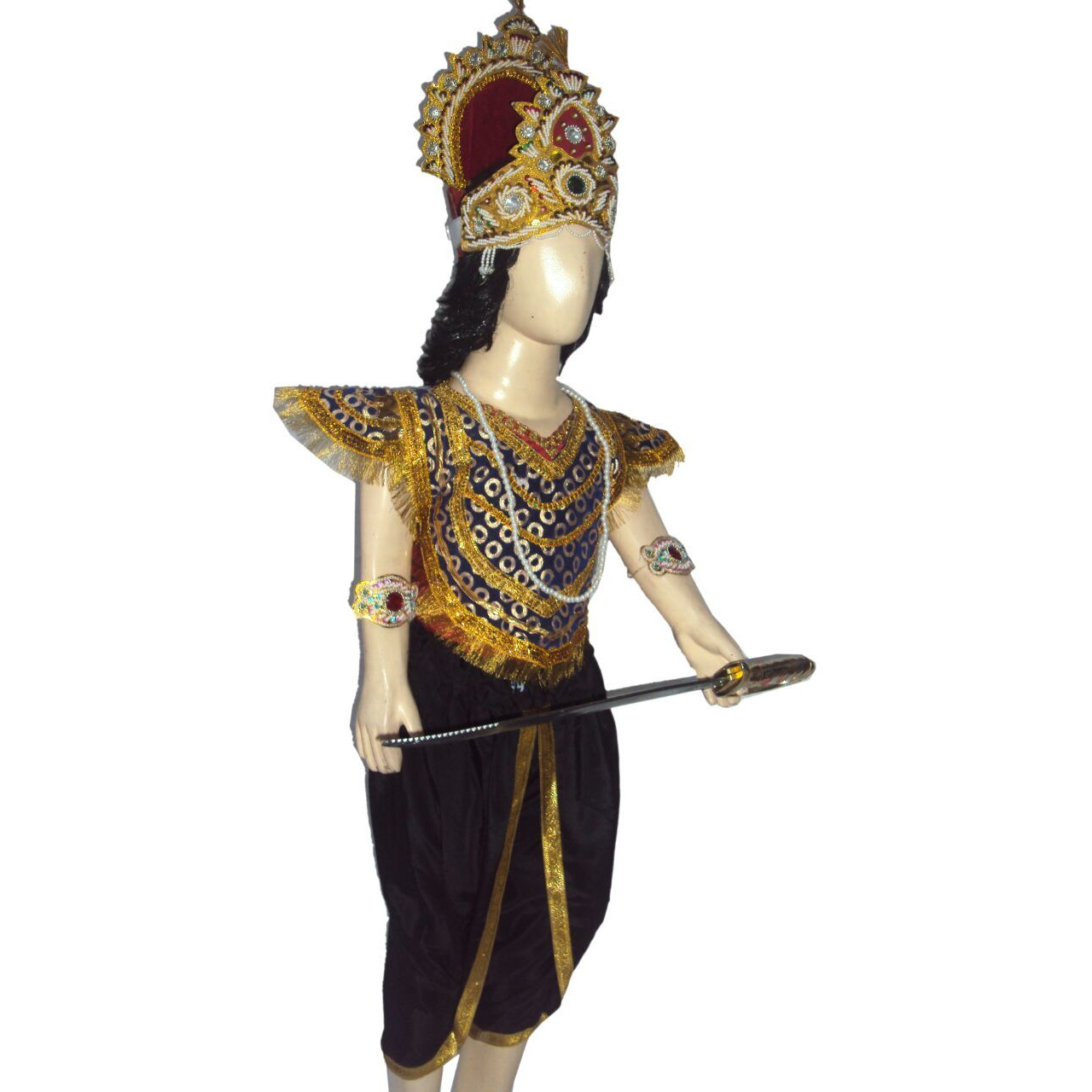 KFD Ravan Kavach fancy dress for kids,Ramleela/Dussehra/Mythological Character for Annual function/Theme Party/Competition/Stage Shows Dress