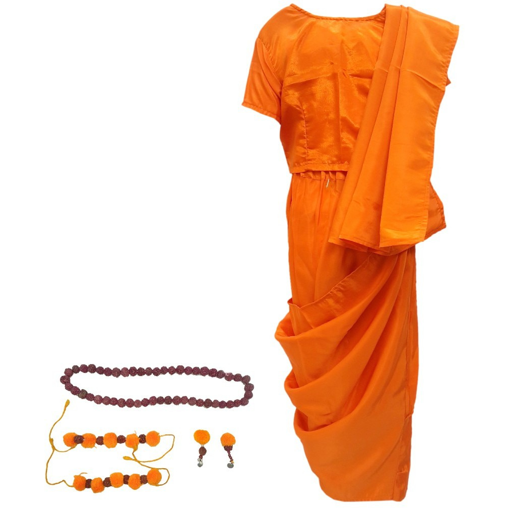 KFD Vanvasi Seeta fancy dress for kids,Ramleela/Dussehra/Mythological Character for Annual function/Theme Party/Competition/Stage Shows Dress