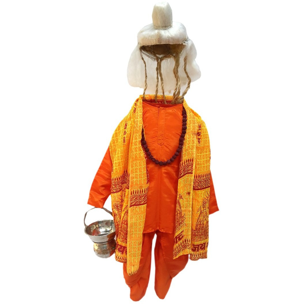 KFD Sadhu fancy dress for kids,Ramleela/Dussehra/Ram Navami/Mythological Character for Annual function/Theme Party/Competition/Stage Shows Dress