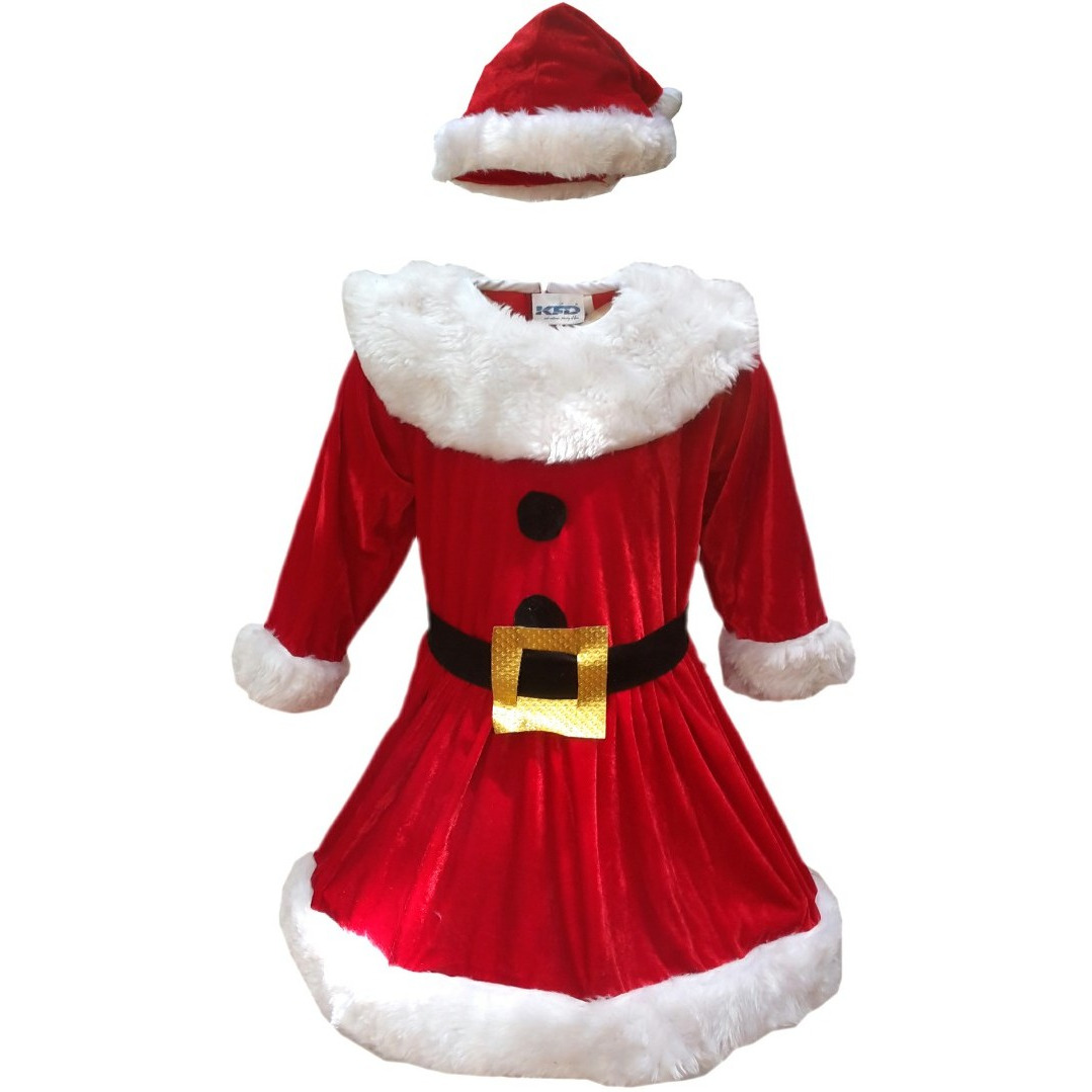 KFD Santa Girl fancy dress for kids,Christmas Day costume for annual function/theme party/competition/Stage Shows/Birthday Party Dress