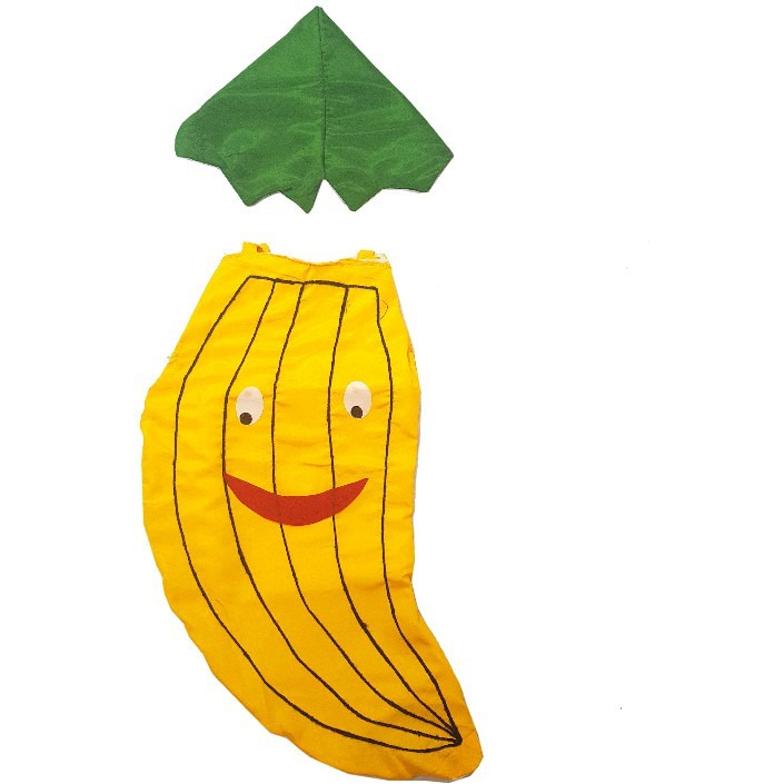 Kaku Fancy Dresses Banana cutout with Cap for kids