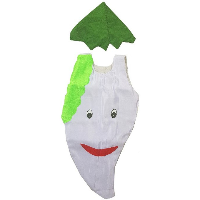 Kaku Fancy Dresses Radish cutout with Cap for kids